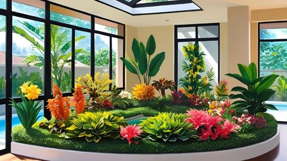 Taman Buatan di Dalam Rumah untuk Hunian yang Asri dan Elegan